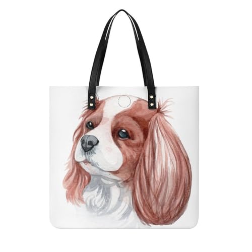Sac à main shopper chien aux longues oreilles pour femmes 39x39cm