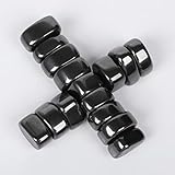 15Pcs/Set Magnets Black Magnetic Stones, Hematite Polished Irregular Magnet, Refrigerator Office Magnets，Magnetic Toys for Kids (Black)