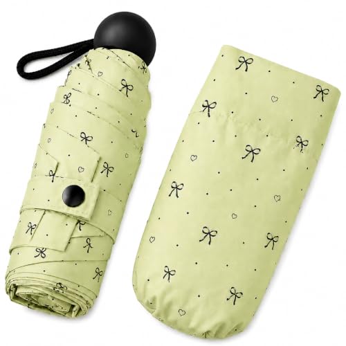 Image of Umbrella for Rain and Sun Protection UPF50+ Mini Capsule Foldable Umbrella for Women Men | 5-Fold Compact Travel Umbrella | Windproof UV Protection | Ring Buckle Anti-Loss