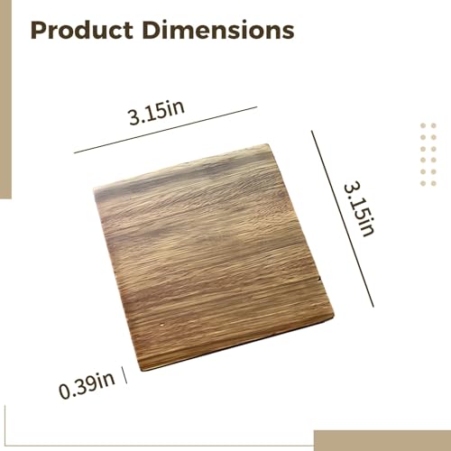 Dessous de verre carrés et ronds résistant à la chaleur en bois - 5