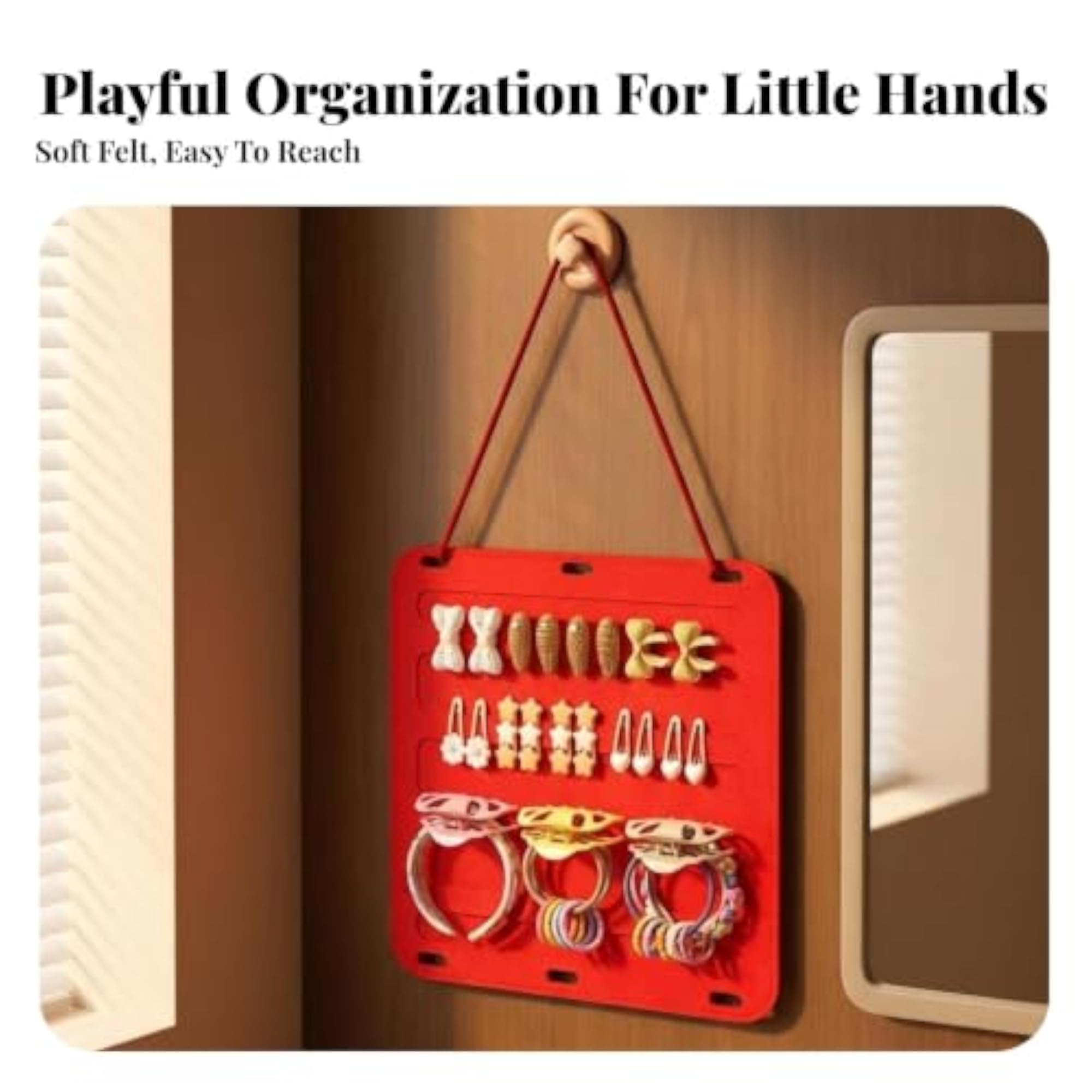 Hair Accessory Organizer with Hook for Bedroom