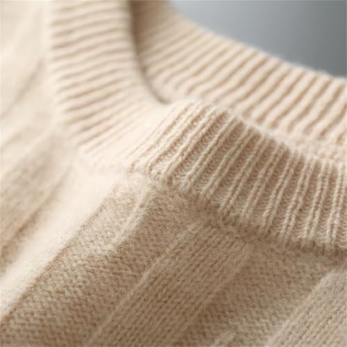 Men's 100 Percent Wool O-Neck Thickened Sweater Casual Warm Solid Knitwear Business Bottoming Pullover Fall Winter4