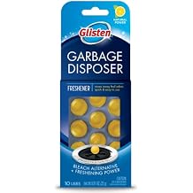 Glisten Disposer Care Freshener, Odor Eliminator, Quick & Easy-to-Use Garbage Disposal Freshener, Lemon Scent, 10 Use