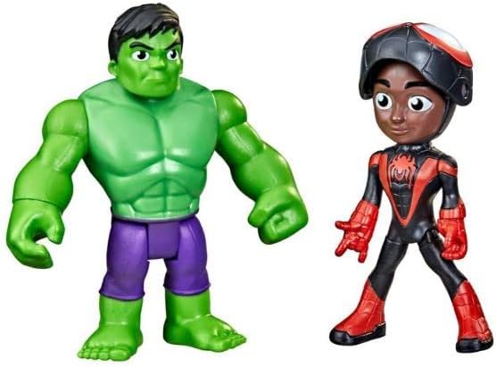 Miniatura 2 de Marvel Spidey & His Amazing Friends Figuras de acción de superhéroes + villanos (elige figura) (Hulk & Miles 2 unidades (4 pulgadas)