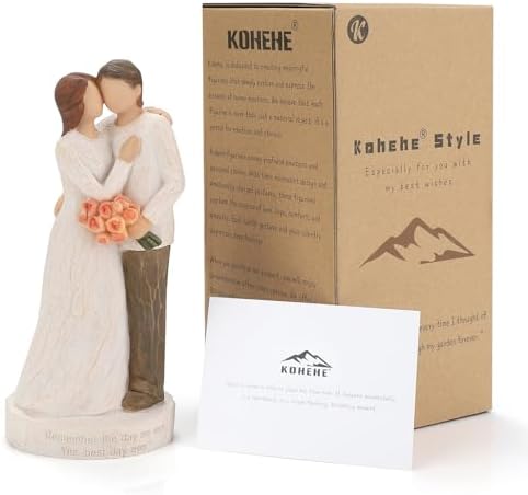 Gifts for Her Wife Girlfriend, 6.7“ Handmade Couple Figure Weddings Gifts, Unique Engagement Gift for Bride and Groom, Gift Idea for Anniversary Birthday Valentines Day