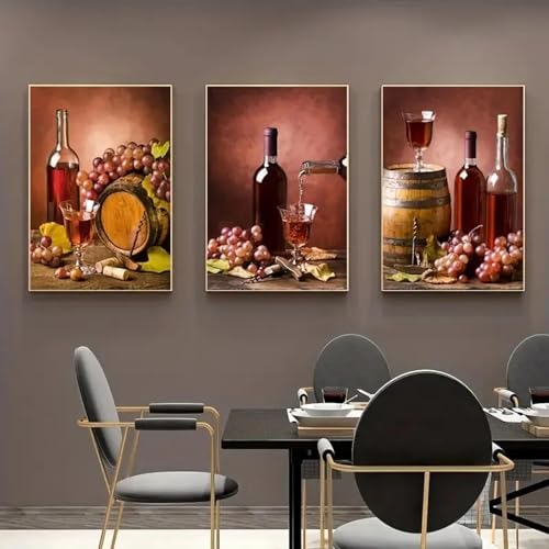 Peinture artistique sur toile theme oenologie et grand format 60 x 90 cm