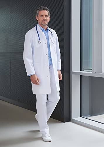 BP 1654-400-21-Ml Unisex-Mantel, Langarm, Stehkragen, 215,00 g/m² Stoffmischung, weiß, Ml – Bild 3