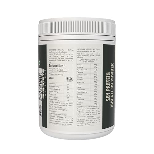Image of Sharrets Soy Protein Isolate Unflavored Powder 90%, 200g for men and women