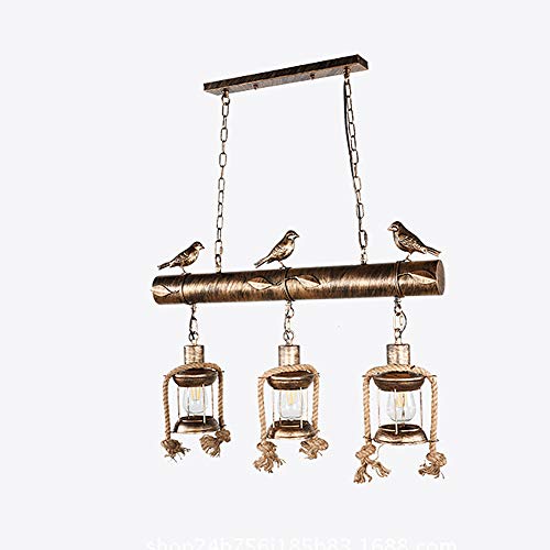 Chandelier E27 5 lampes oiseau noir pour salle à manger et salon design