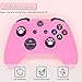 BRHE Cute Skin Cover for Xbox-One/Series X/S Controller Anti-Slip Silicone Grip Protective Case Accessories Set Wireless/Wired Gamepad Joystick with 2 Cat Paw Thumb Grips Caps (Deep Pink)