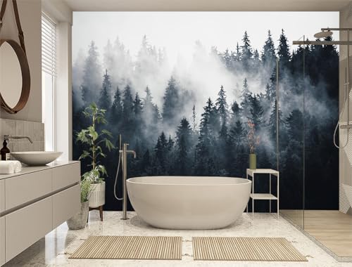 XMPMBM-Misty Forest Fabric Wallpaper Pine Forest Living Room Bedroom Bathroom wall Mural-W 88" X H 59"（36 Square Foot） by XMPMBM - Used condition - Image 2