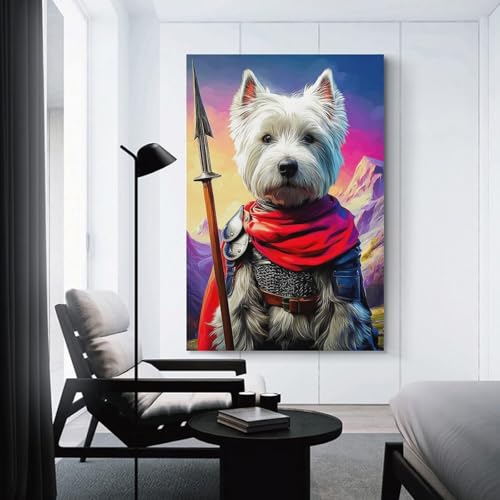 Images pour décoration murale de couloir sinyumoney tableau chien en armure pour salle de bain