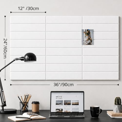 Image of Quiet Canvas Parallel Pinboard, 1x1 ft, Pack of 6, 50 PushPins, (White)