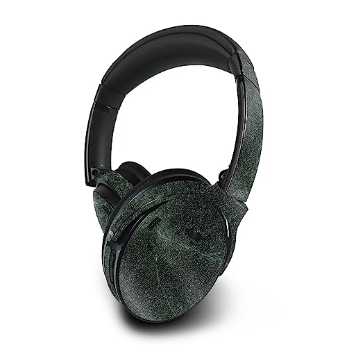 Image of MightySkins Glossy Glitter Skin Compatible with Bose QuietComfort 45 Headphones Green Marble | Protective, Durable High-Gloss Glitter Finish | Easy to Apply | Made in the USA
