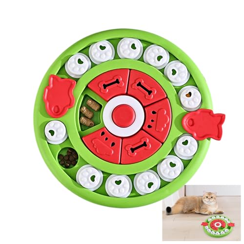 Umimiss Cat Puzzle Feeder - Cat Tray, Interactive Puzzle Toys for Indoor Kittens, Cat Treat Dispenser, Slow Feeder Bowl for Improve Pet's IQ