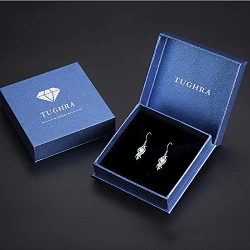 Phoenix Earrings Sterling Silver Dangle Earrings With 5Mm Moonstone Phoenix Jewelry Gifts For Girls Women Symbol Of Luck And Renewal Gifts For Her Women Teen Girls Easter Birthday Anniversary #TOP6