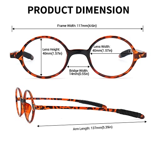 Image of Zeelool Vintage Round Reading Glasses for Women Men,Circle Glasses Frame Eyeglasses ZJCT950943 Black
