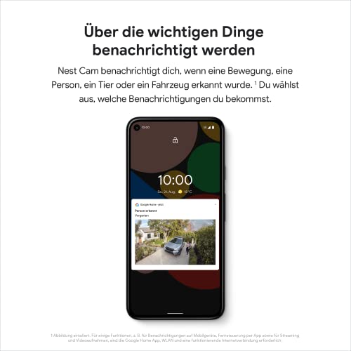 Google Nest Cam – Intelligente Überwachungskamera im Innen- und Außenbereich, Weiß, 1 Stück (1er Pack)