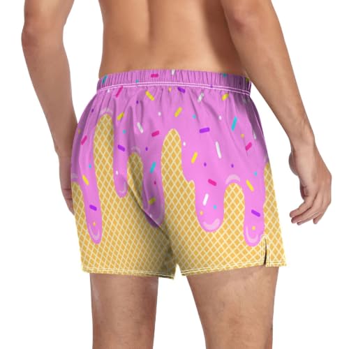 Image of Men's Boxer Shorts Cotton Loose Underwear with Button Fly