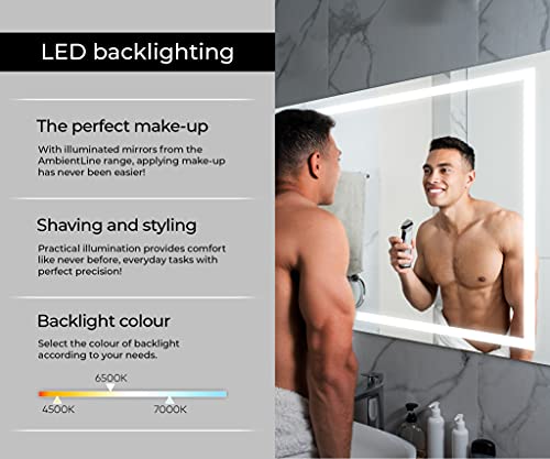 Artforma Bathroom Led Lighted Mirror (66 X 31 Inch) Illuminated Vanity Mirror | Fully Customizable L15 | Wall Mounted | With Lights | Anti-Fog | Adjustable #TOP5
