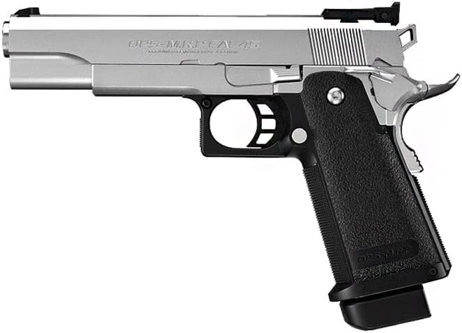 Airsoft gas blowback gun hi-layer 5.1 stainless in black and slid...