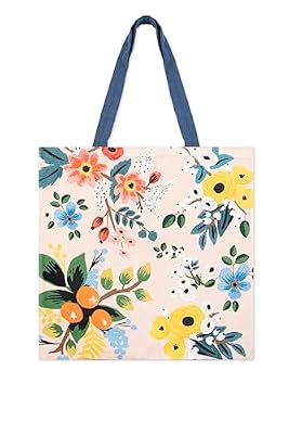 Excelsa Fiori Frida Borsa Shopper, Tote Bag, Cm. 41,5 x 41,5, Fronte 100% Cotone, Lavabile in Lavatrice