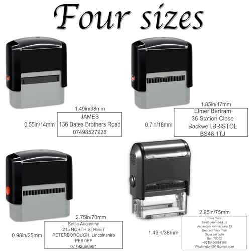 Custom Stamp Personalized Address Stamps for Business Customized Self-Inking Rubber Stamp with Name Date Signature Return Address - Thumbnail 3