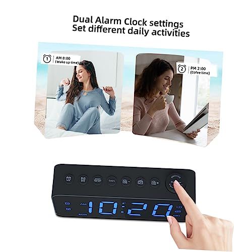 Horloge décorative multifonctionnelle avec réveil numérique LED - 6