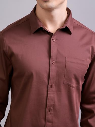 Image of Highlander Men's Slim Fit Formal Shirt | Solid Formal Shirt for Men | Comfortable Fabric | Stylish Design for Everyday Use & Office Wear