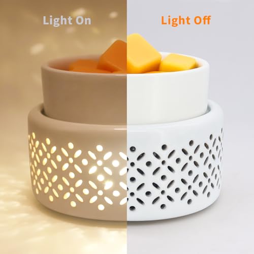 Ceramic Wax Melt Warmer - LED Night Light Candle Wax Warmer for Scented Wax, Electric Fragrance Wax Melter for Home, Office, Bedroom Decor, and Gifts - Image 5
