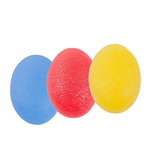 UFANME Hand Grip Strength Trainer, 3 Pack Stress Relief Ball, Wrist Rehab Therapy Hand Grip Equipment Ball - Set of 3 Finger Resistance Exercise Squeezer for Adults