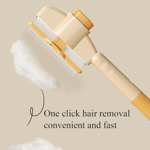 CHUNLIGOUJI Selbstreinigender Flohkamm für Haustiere, selbstreinigender Katzenkamm, Haarbürste, Flohkamm, Kamm zur Entfernung von Tierhaaren, Flohkamm, Fellpflegebürste (green1pcs)