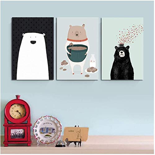 Peinture sur toile animaux de bande dessinée avec impression canvas premium 50x70cm