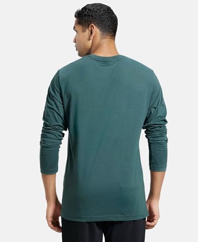 Image of Jockey AM95 Men's Super Combed Cotton Rich Solid Round Neck Full Sleeve T-Shirt