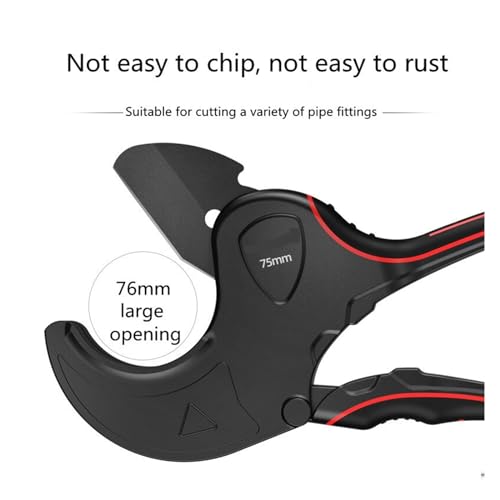 32mm-75mm Hand Tools Pipe Cutter Pipe Scissors SK5 Material with Treatment Ratchet PVC/PU/PP/PE Hose Pipe Cutter Scissors Tools Wide Range of Applications(A 63mm) - Image 7