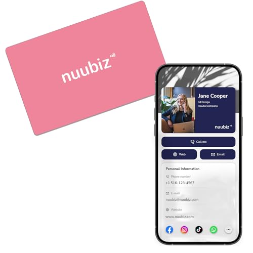 Digital Business Card (Pink)- NFC Business Card with QR Code