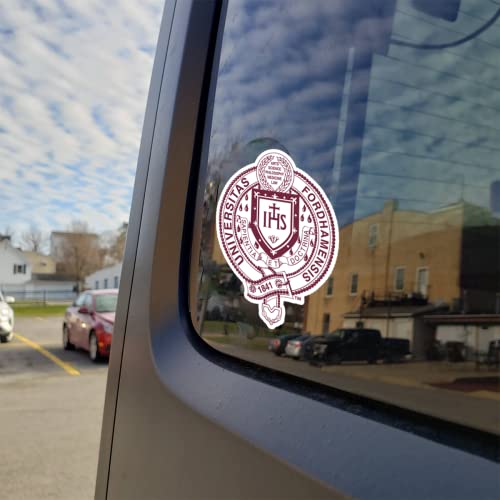 Image of Fordham University Rams Academic Seal Crest Maroon White Weatherproof Vinyl Sticker Car Decal from Nudge Printing