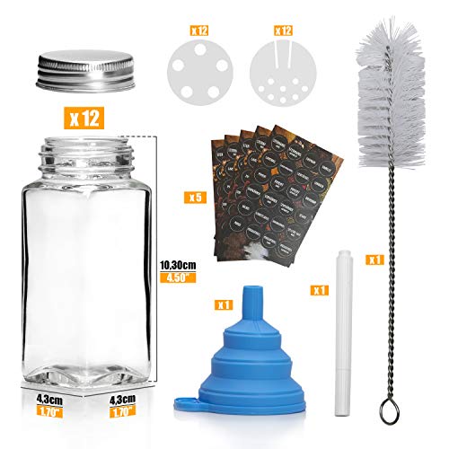 RUBY Kruidenpotjes Vierkant Glas Spice Jars Set Kruidenpotjes Kork 12 Stuks 120ml Kruidenpotjes Glas Vierkant Voor… - Image 3