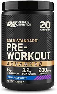Optimum Nutrition ON Gold Standard Pre-workout Advanced with l-Citrulline, Beta-alanine and Caffeine, Blue Raspberry, 20 Servings, 420 g