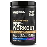 Optimum Nutrition Gold Standard Pre-workout Advanced con l-Citrulina, Beta-alanina y Cafeína, Frambuesa Azul, 20 Porciones, 420 g