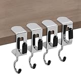 FooYee 4 Stück Taschenhalter für Tisch, Verstellbare Handtaschenhalter aus Metall, Antirutsch Handtaschenhaken, Tischhaken für Schreibtisch, Büro, Schule und Schlafzimmer