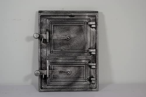 Euro Sezam - Puerta de horno de hierro fundido - Puerta de horno gruesa - Puerta de horno de pizza - DZ058-2 puertas - 26 x 35