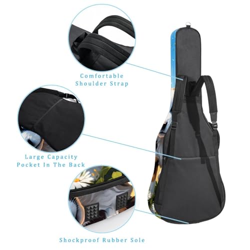 Sac pour guitare acoustique imperméable avec compartiments de rangement