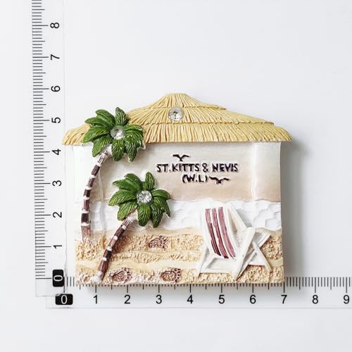 Imán decorativo 3D St. Kitts y Nevis para refrigerador miniatura 6