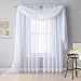 RYB HOME White Sheer Curtains for Canopy Bed, 2 Panels Wedding Arch Draping Fabric Window Scarf Table Runner Indoor Outdoor Curtains for Backdrop Events Decor, Wide 60 in x Long 216 in per Panel