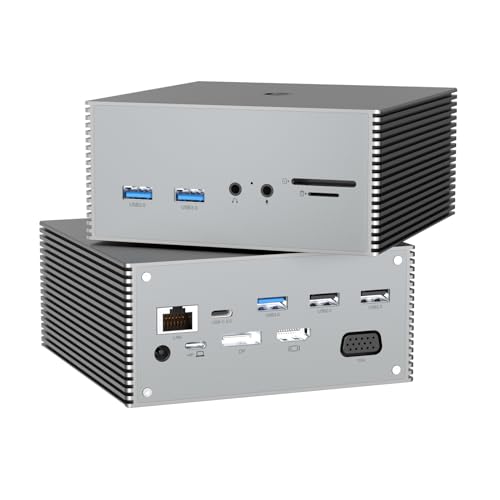 Estación de acoplamiento USB-C 16 en 1 para evitar parpadeos en triple pantalla HDMI 4K