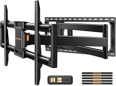 Perlegear Long Arm Full Motion TV Wall Mount for 42–97 Inch TVs up to 150 lbs, Pre-Assembled TV Mount with Full Swivel, Tilt and Extension, Fits 8?/12?/16?/24? Wood Studs, Max VESA 800x400mm, PGXLF02