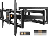 Perlegear Long Arm Full Motion TV Wall Mount for 42–90 Inch TVs up to 150 lbs, 40″ Long Extension, Pre-Assembled Corner TV Mount with Full Swivel, Tilt, Fits 8″/12″/16″/24″ Studs, Max VESA 800x400mm