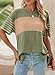 Dokotoo Short Sleeve Shirts Womens Tops Cute 2025 Summer Trendy Striped Outfits Crew Neck Business Casual Loose Fit Oversized Shirts Basic Tee Color Block Tops Women's Blouses Fern Green XX-Large