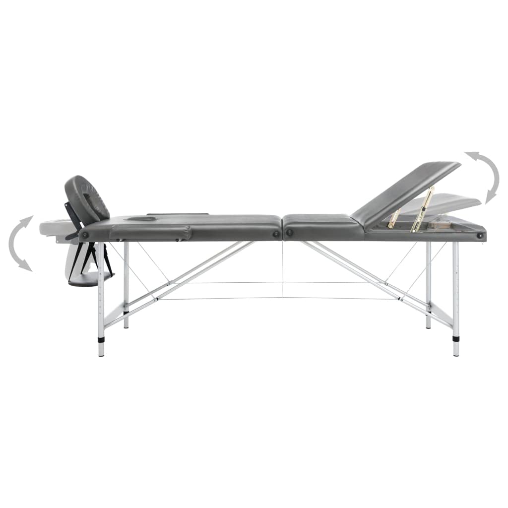 Generisch Massagetisch mit 3 Zonen Aluminiumrahmen Anthrazit 186×68 cm,Gesundheit & Schönheit,Körperpflege,Massage & Entspannung,Massagetische,16.5KG,110175
